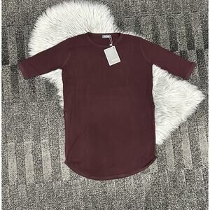 Deep Burgundy Zanmeita Vogue Bead‎ Yarn Oversized Tunic Size Medium
